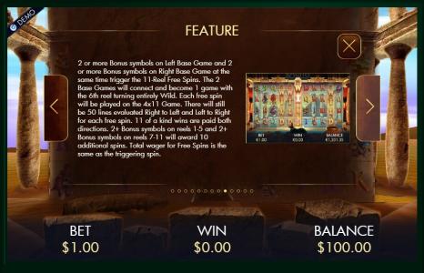 Temple of Luxor Slot Machine Feature Screen by Genesis Gaming