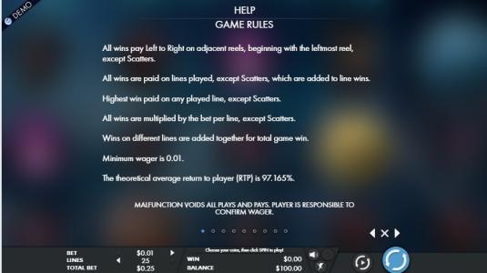 Mirror Magic Slot Machine Game Rules Screen