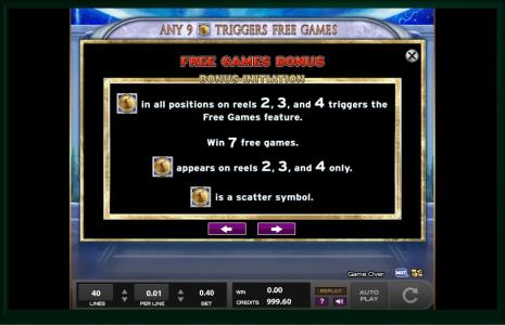 The Mighty Atlas Slot Machine Free Games Bonus Screen
