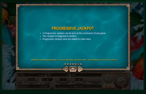 Koi Gate Slot Machine Progressive Jackpot Information Screen