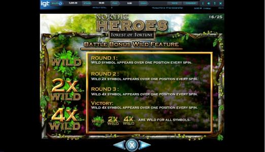 Nordic Heroes Slot Machine Battle Bonus Screen