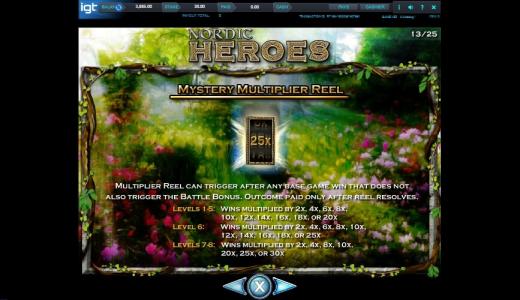 Nordic Heroes Slot Machine Mystery Multiplier Reel Screen