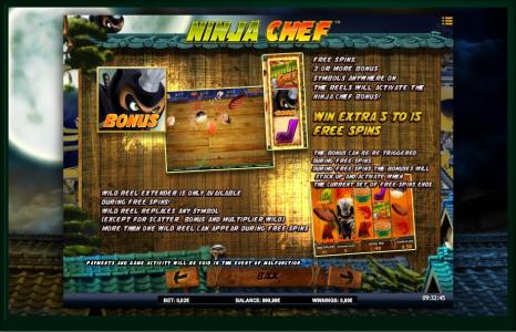 Ninja Chef Slot Machine Free Spins Bonus Screen