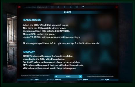 Paranormal Activity Slot Machine Game Rules Screen