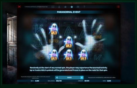 Paranormal Activity Slot Machine Wild Symbol Screen