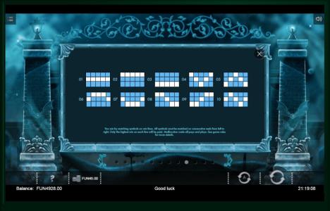 Blood Queen Slot Machine Paylines Screen