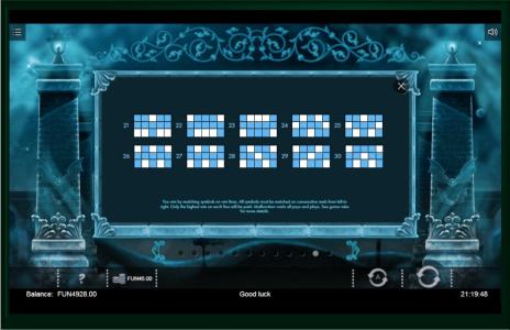 Blood Queen Slot Machine Paylines Screen