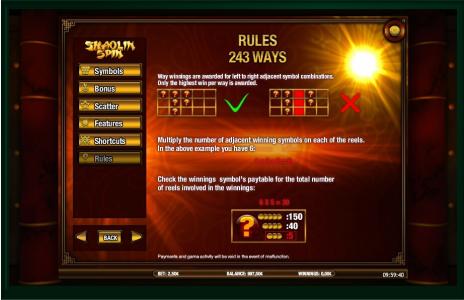 Shaolin Spin Slot Machine Rules 243 Ways Screen