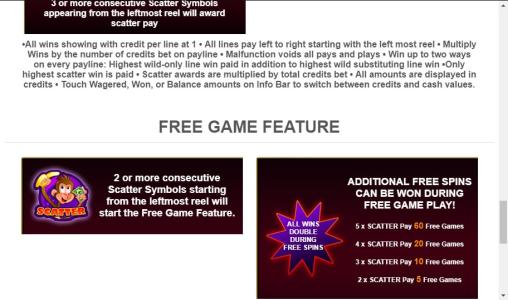 Monkey In The Bank Slot Machine Free Game Feature Screen