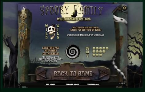 Spooky Family Slot Machine Wild Change Feature Screen