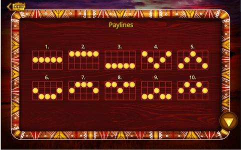 Wild Pride Slot Machine Paylines Screen