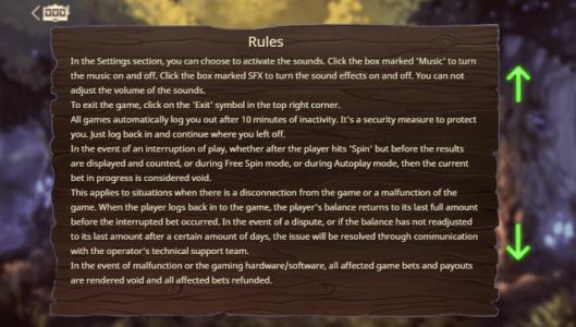 Wild Cherries Slot Machine Game Rules Screen