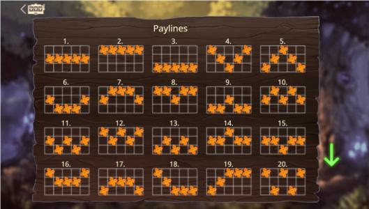 Wild Cherries Slot Machine Paylines Screen