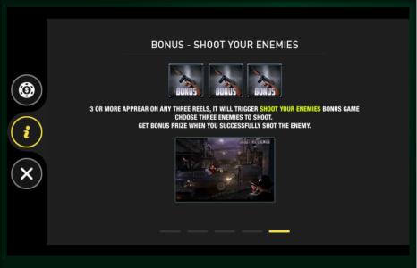 Mafia Slot Machine Shoot Your Enemies Bonus Game Screen