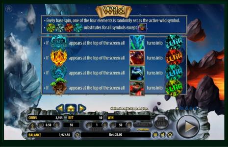 Arcane Elements Slot Machine Wild Symbols Screen
