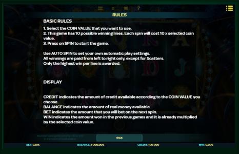 Beetle Jewels Slot Machine Game Rules Screen