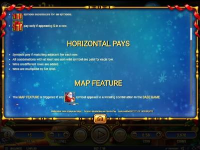 Santas Village Slot Machine Horizontal Pays Screen