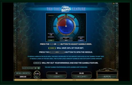 Leagues of Fortune Slot Machine Gamble Feature Screen