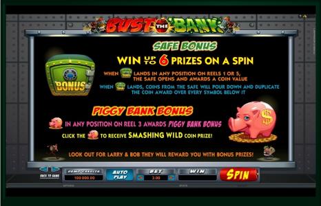 Bust the Bank Slot Machine Free Spins Bonus Screen