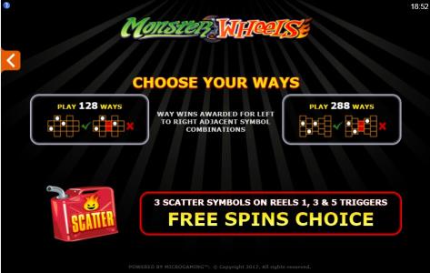 Monster Wheels Slot Machine Free Spins Bonus Screen