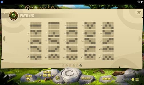 Gnome Wood Slot Machine Paylines Screen