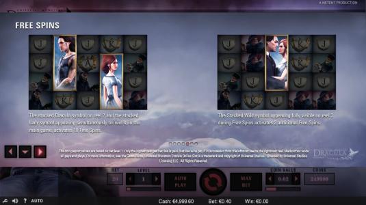 Dracula Slot Machine Free Spins Bonus Screen