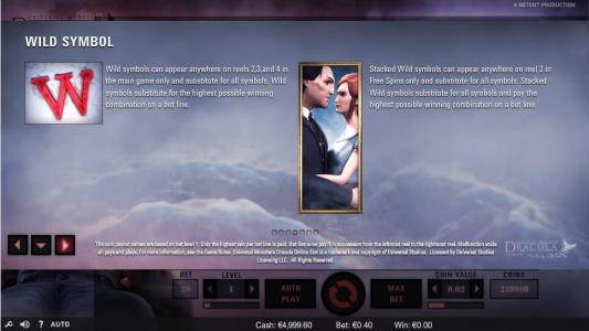 Dracula Slot Machine Wild Symbol Screen
