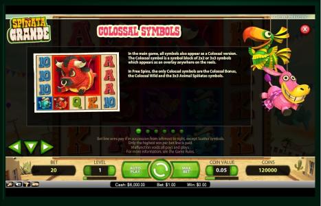Spinata Grande Slot Machine Colossal Symbols Screen - Spinata Grande by NetEnt Screen