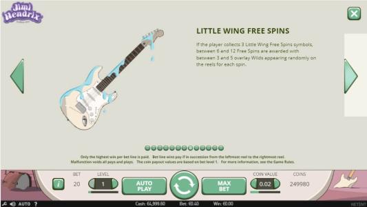 Jimi Hendrix Slot Machine Free Spins Bonus Screen