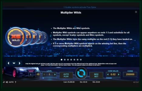 Drive Multiplier Mayhem Slot Machine Multiplier Wilds Screen
