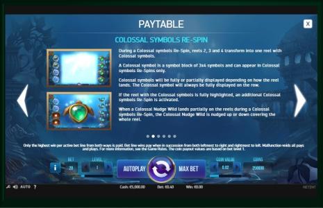 Secrets of Atlantis Slot Machine Free Spins Bonus Screen