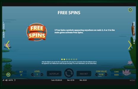Scruffy Duck Slot Machine Free Spins Bonus Screen
