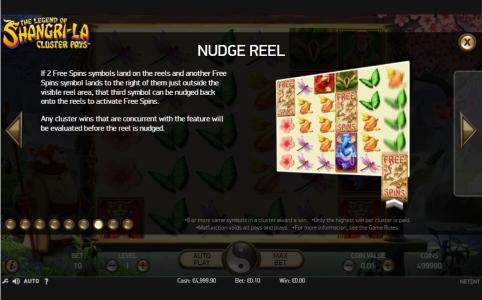 The Legend of Shangri-La: Cluster Pays Slot Machine Free Spins Bonus Screen