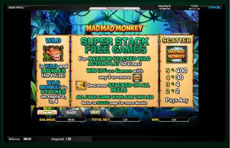 Mad Mad Monkey Slot Machine Free Spins Bonus Screen