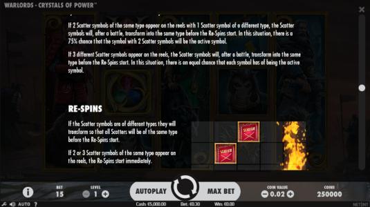 Warlords: Crystals of Power Slot Machine - Scatter Awards Screen