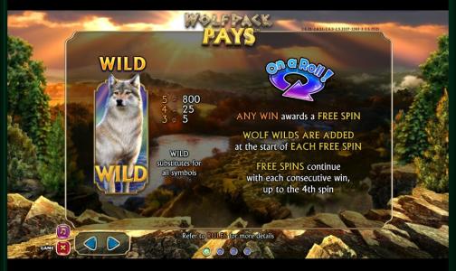 Wolfpack Pays Slot Machine Wild Symbol Screen