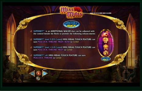Miss Midas Slot Machine Superbet Feature Screen