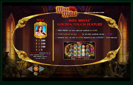 Miss Midas Slot Machine Scatter Awards Screen