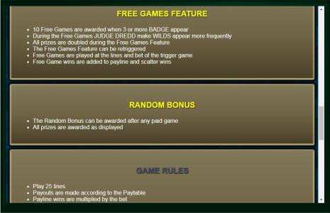 Judge Dredd Slot Machine Free Spins Bonus Screen