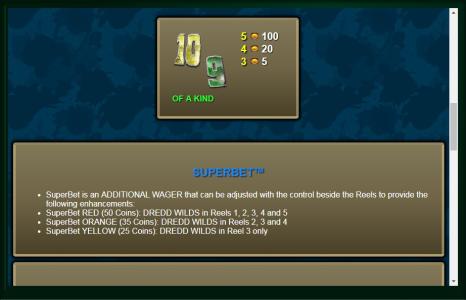 Judge Dredd Slot Machine Paytable Screen