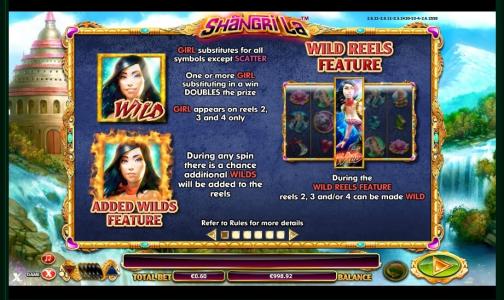 Shangri La Slot Machine Wild Reels and Added Wilds Feature Screen