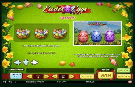 Easter Eggs Slot Machine Bonus Game Screen