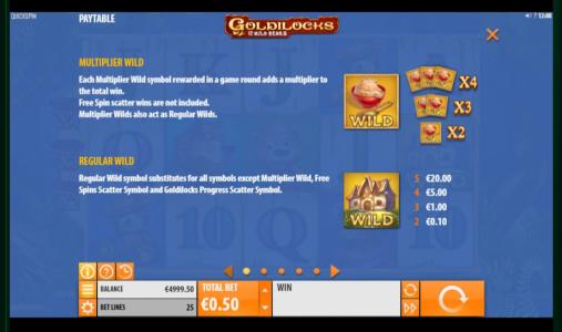 Goldilocks And The Wild Bears Slot Machine Wild Symbol Screen
