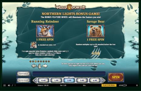 Wild North Slot Machine Bonus Game Screen
