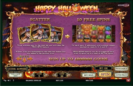 Happy Halloween Slot Machine Free Spins Bonus Screen