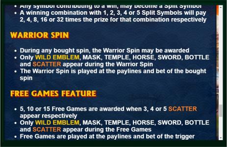 Samurai Split Slot Machine Free Spins Bonus Screen