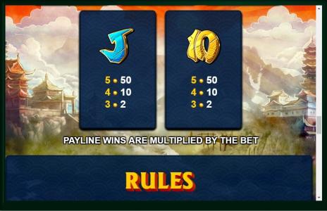 Samurai Split Slot Machine Paytable Screen