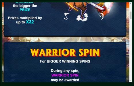 Samurai Split Slot Machine Warrior Spin Feature Screen