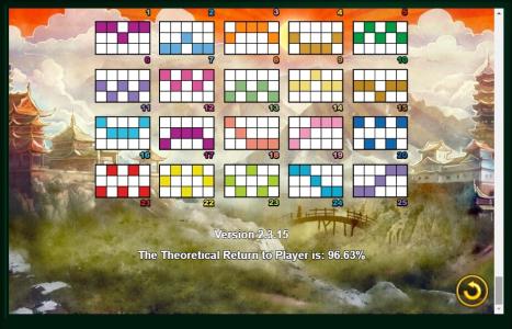 Samurai Split Slot Machine Paylines Screen