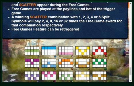 Samurai Split Slot Machine Paylines Screen